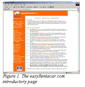 Text Box:  
Figure 1. The easyRentacar.com introductory page
